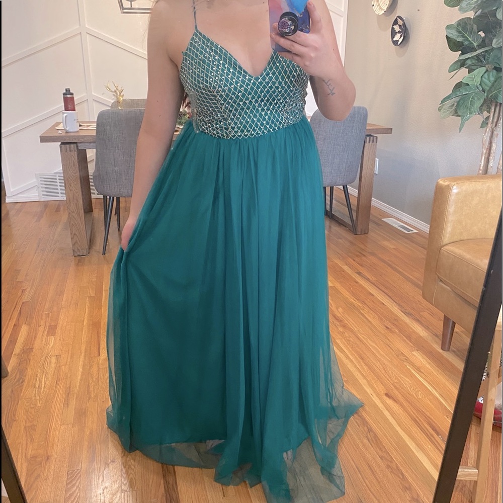 Evening Long Tulle Teal Dress Dillard’s